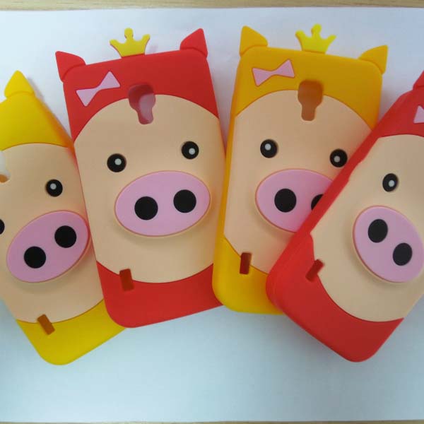 硅膠豬豬手機套