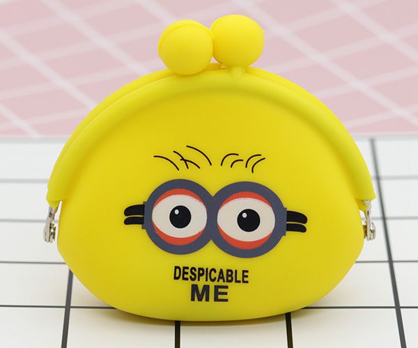 便攜硅膠錢(qián)包，卡扣硅膠零錢(qián)包，小黃人零錢(qián)包